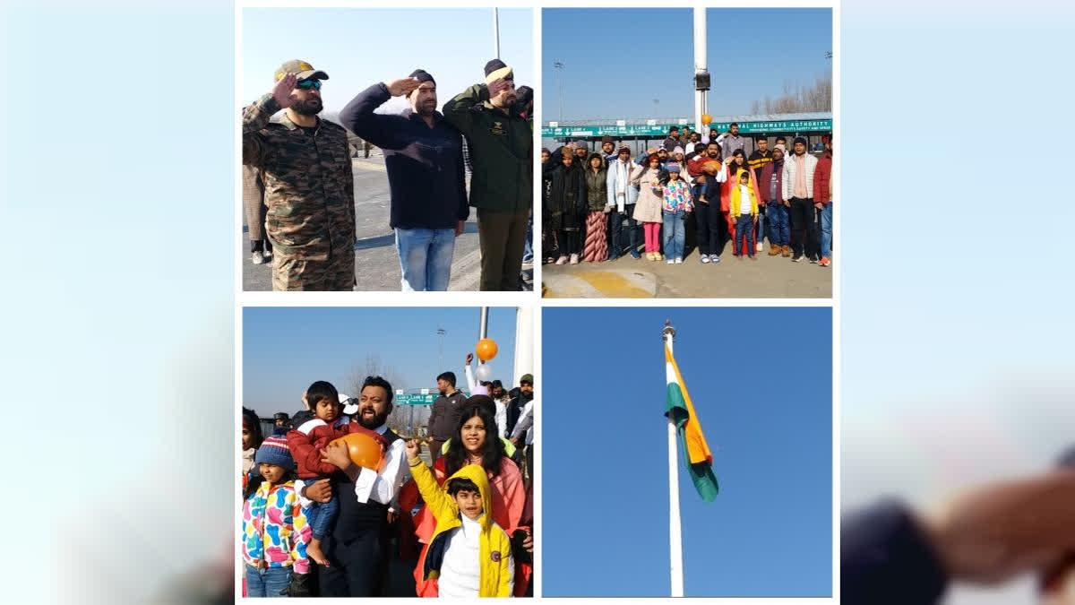 J&K: Indian Army Hoists National Flag At Ninety Feet At Pulwama's Toll Plaza