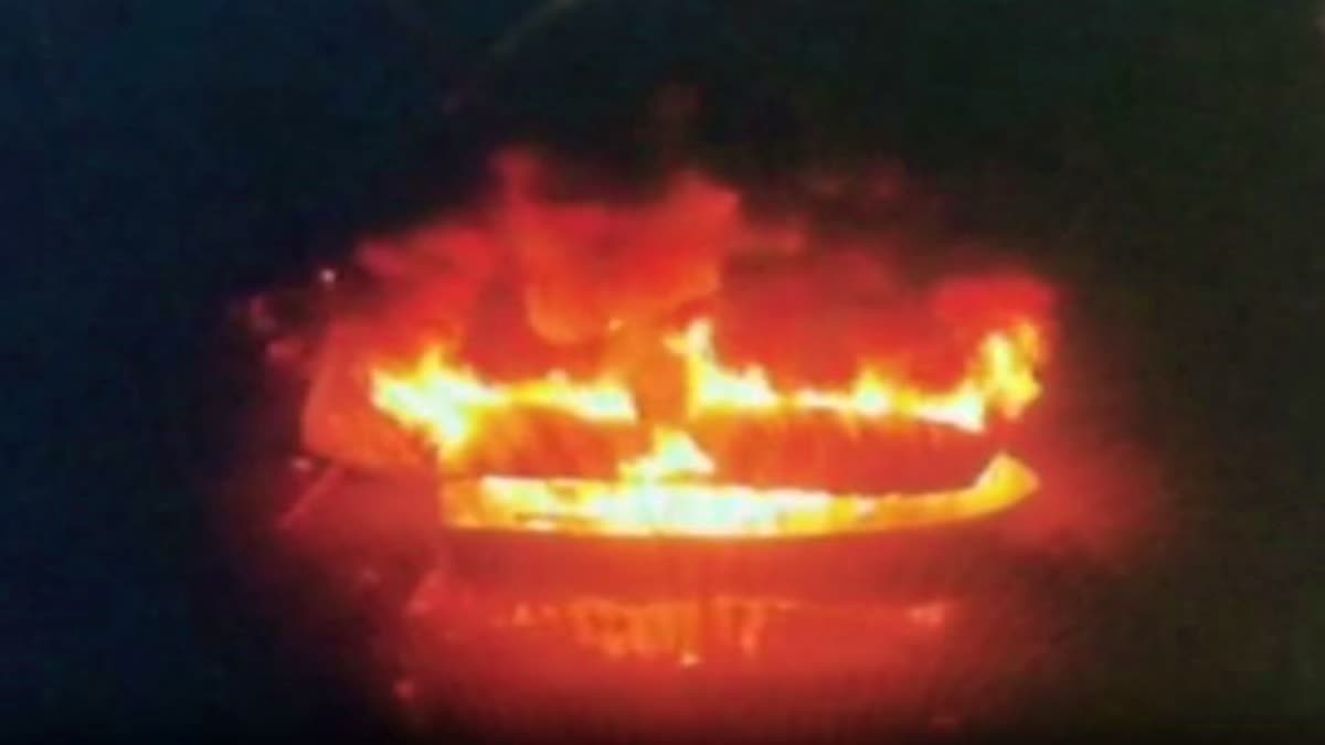 Fire Breaks Out on two boats in Hussain Sagar in Hyderabad