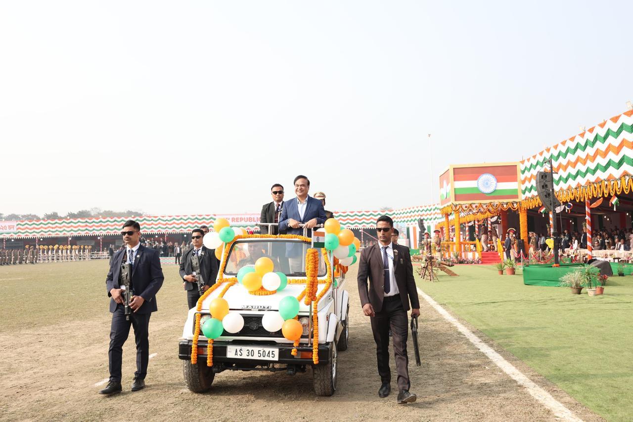 CM Himanta Biswa Sarma unfurl Republic Day flag in Dibrugarh