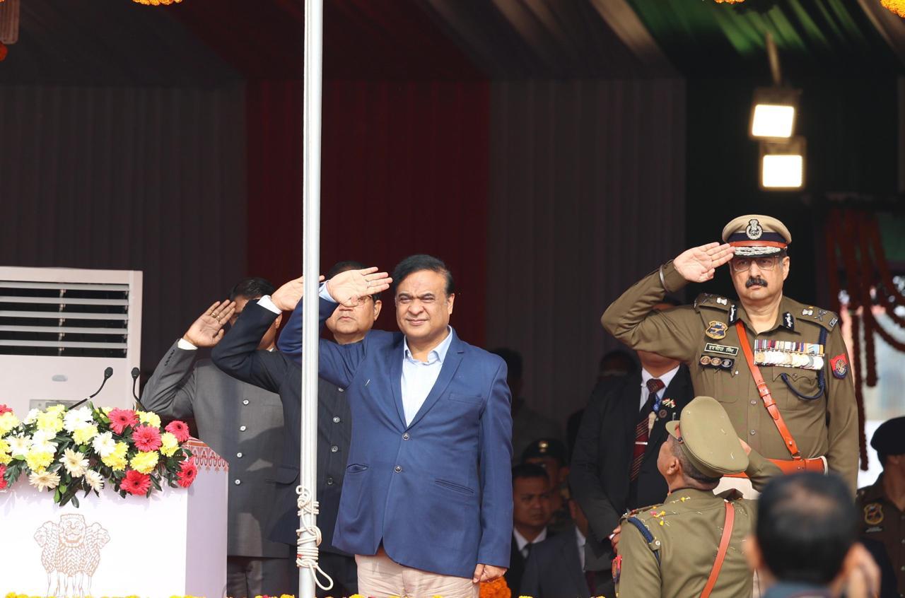 CM Himanta Biswa Sarma unfurl Republic Day flag in Dibrugarh