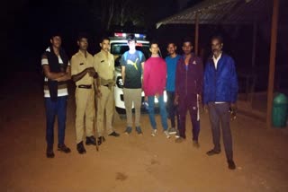 Police team with the Youth who found