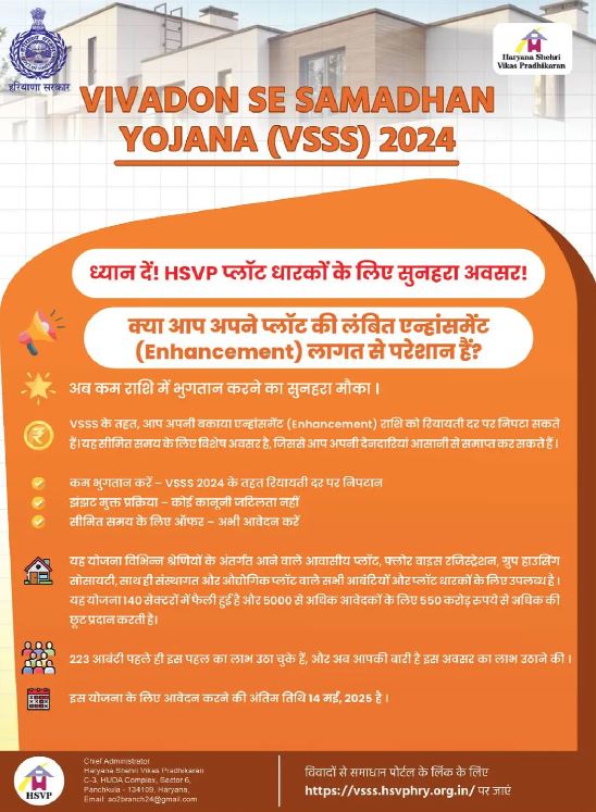 Golden opportunity for HSVP plot holders in Haryana Opportunity to pay pending enhancement in lesser amount