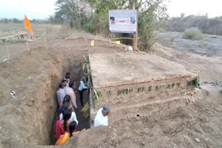 Mahadev temple found underground on banks of Purna River in Amravati Maharashtra