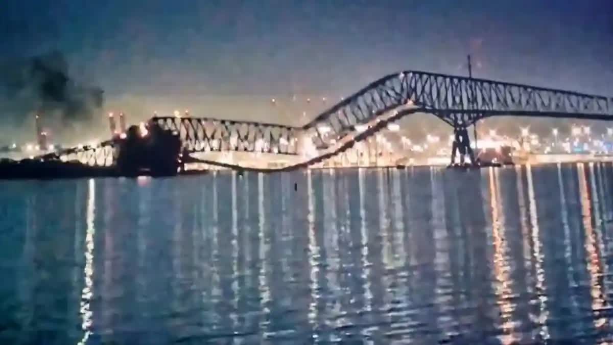 SINGAPORE FLAGGED CONTAINER SHIP  DALI  CREW OF CONTAINER SHIP ALL INDIANS  FRANCIS SCOTT KEY BRIDGE