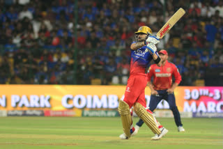 Virat Kohli plays a shot during IPL game on Monday