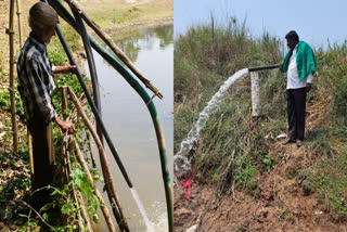 Farmers Drains Borewell Water To River