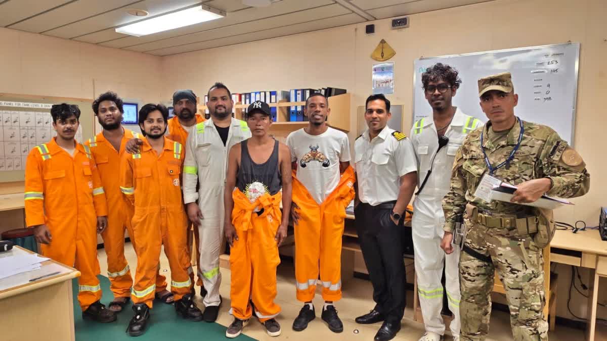 Maersk Yukon cargo ship  Caribbean Sea  Fishing boat in the Panama canal  Captain Sabnesh and team