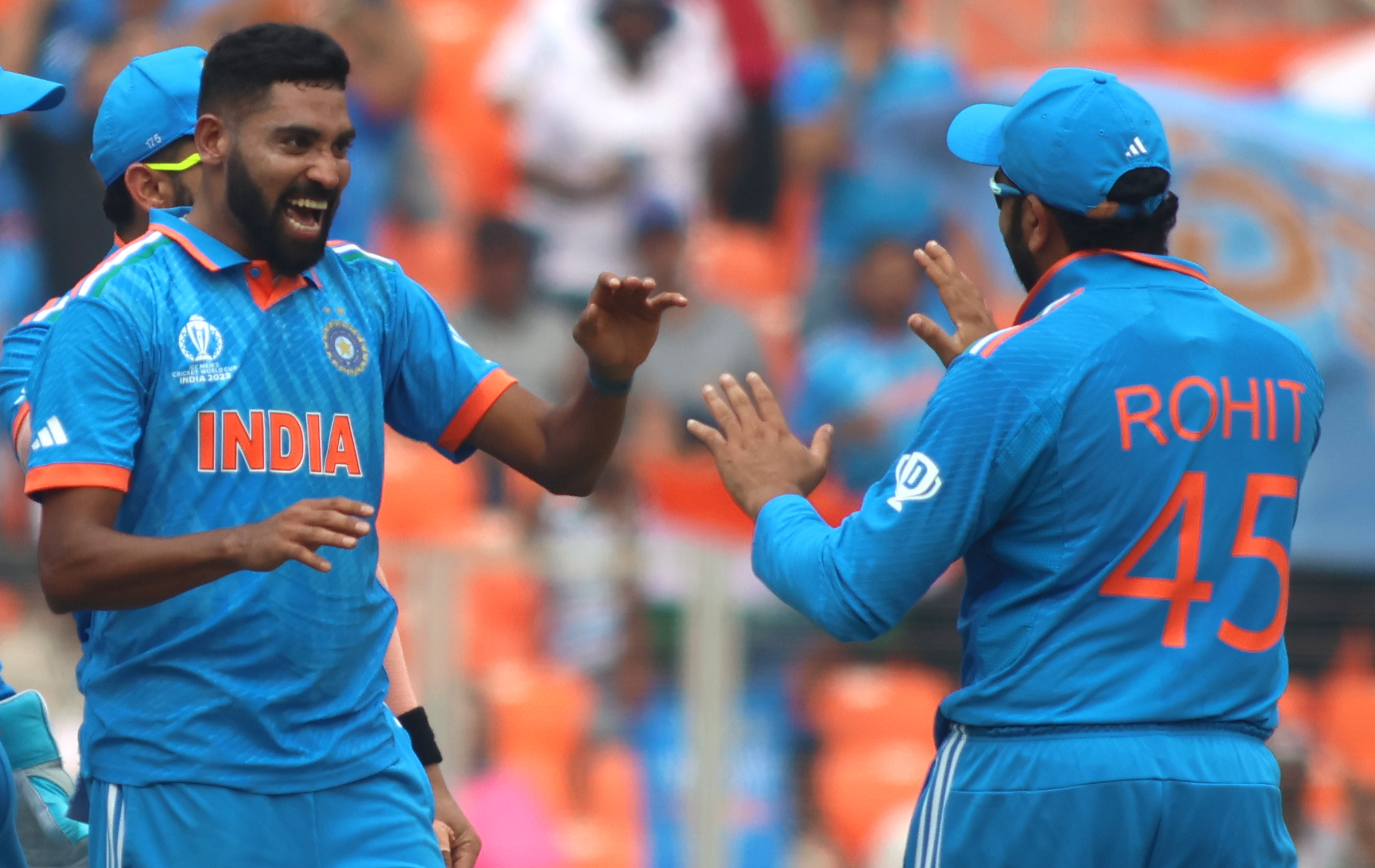 Mohammed Siraj and Rohit Sharma