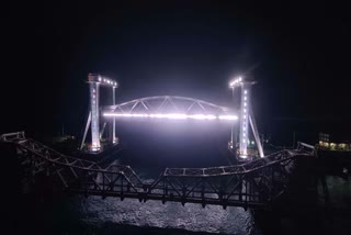 The new Pamban bridge is ready for inauguration.