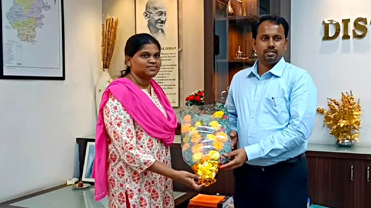 Tenkasi Collector greetings to upsc exam clear girl