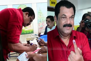 KOLLAM LDF CANDIDATE M MUKESH  ACTOR MUKESH IN KOLLAM CONSTITUENCY  LOK SABHA ELECTION 2024  വോട്ട് രേഖപ്പെടുത്തി മുകേഷ്