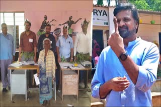 Javagal Srinath voted today in Mysore.