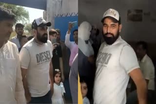 Mohammad Shami reaches the polling station to cast vote in Amroha