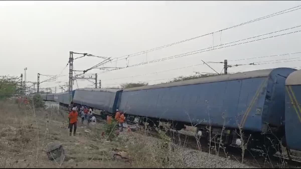 Goods Train Derails AT Nalgonda Dist