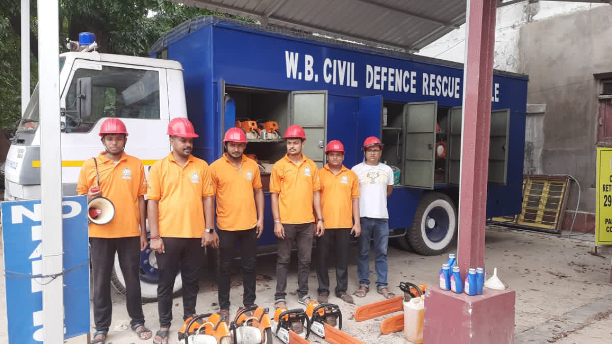 civil defense rescue team for Cyclone Remal