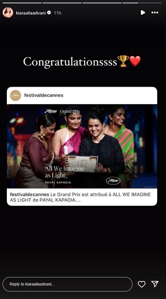 Kiara Advani instagram story
