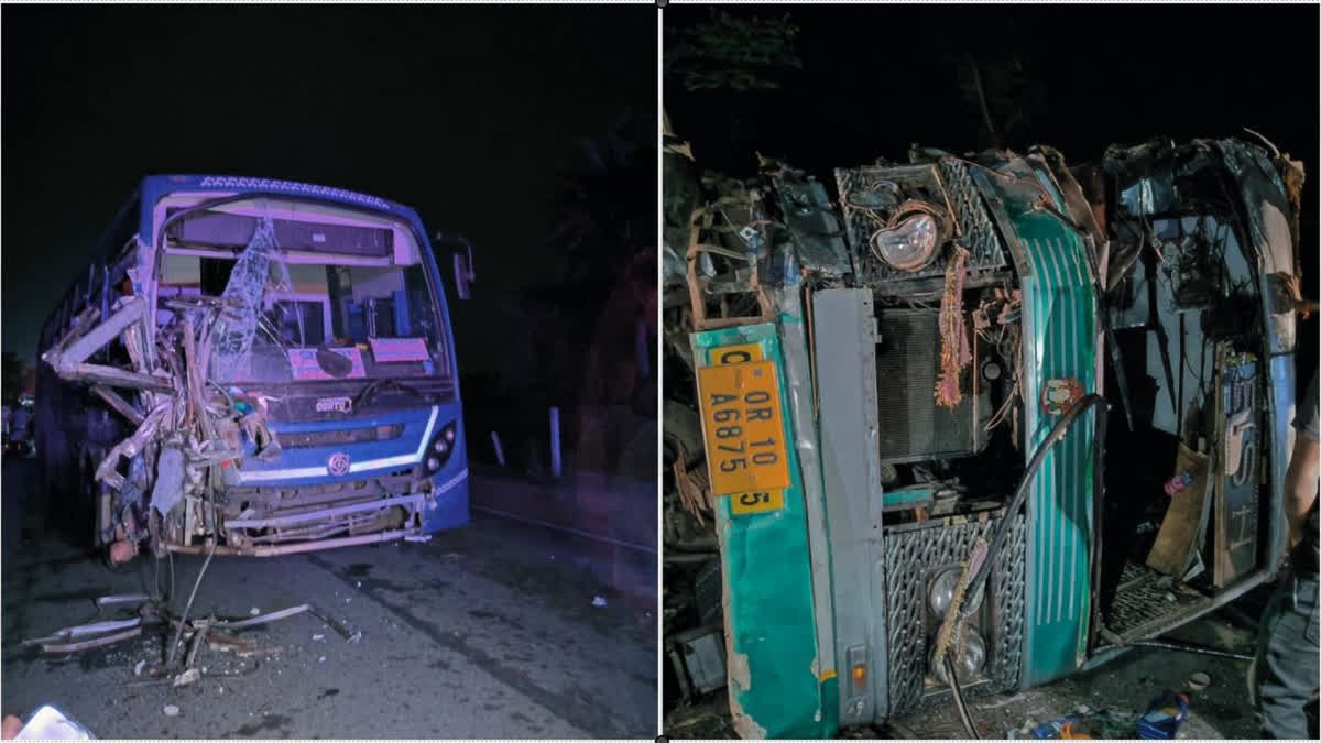 Several killed in collision of OSRTC bus and private bus at Odisha's Ganjam