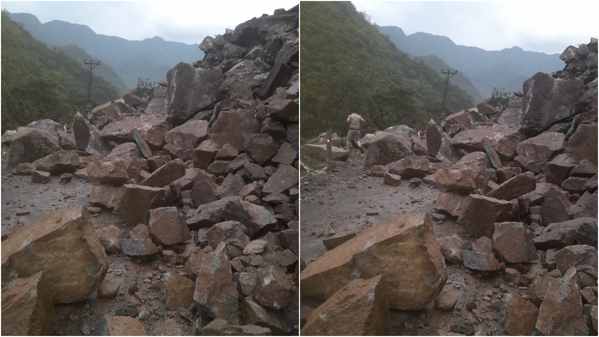 NH Closed in Mandi Due to Landslide.