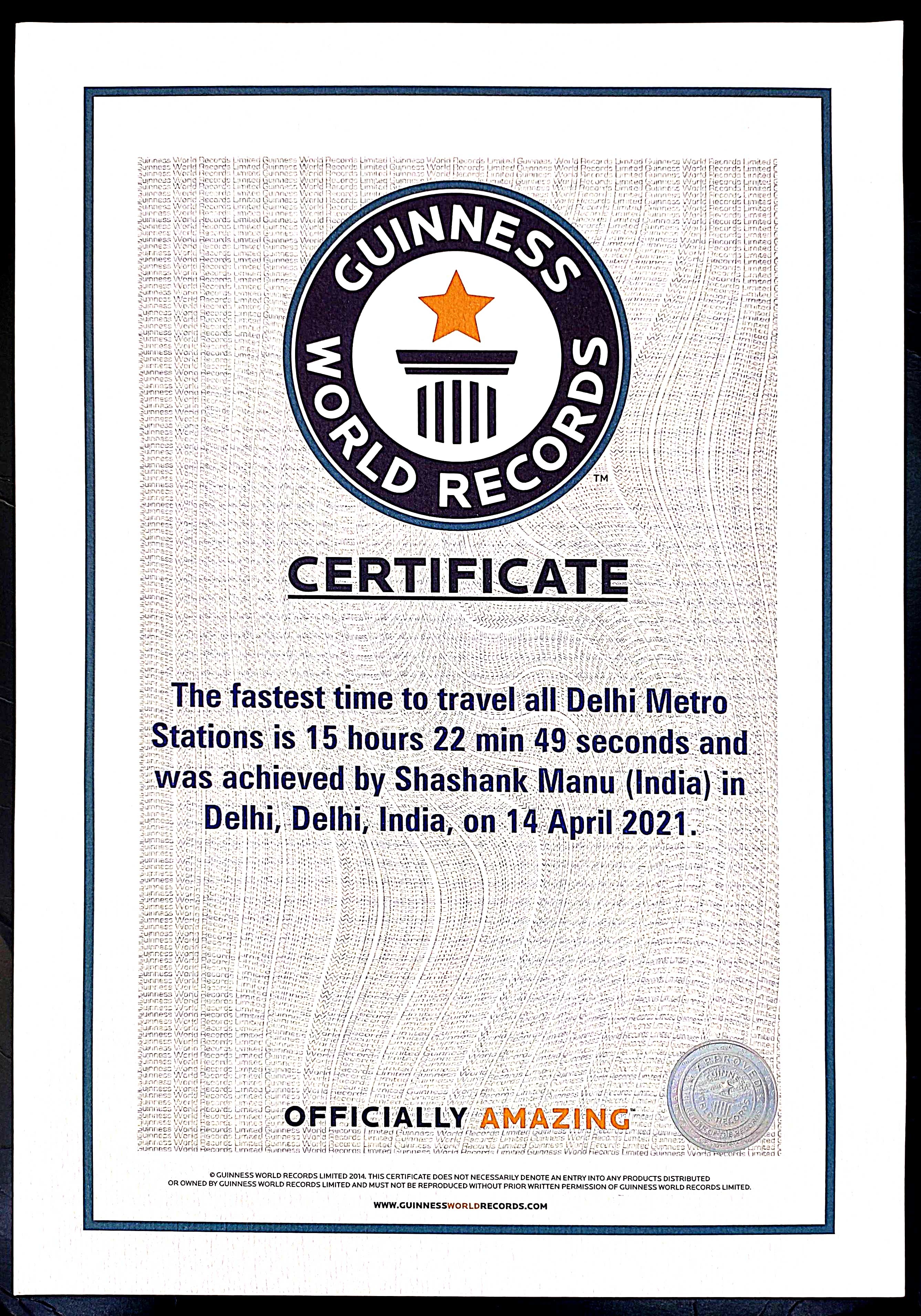 Delhi Man Guinness World Record