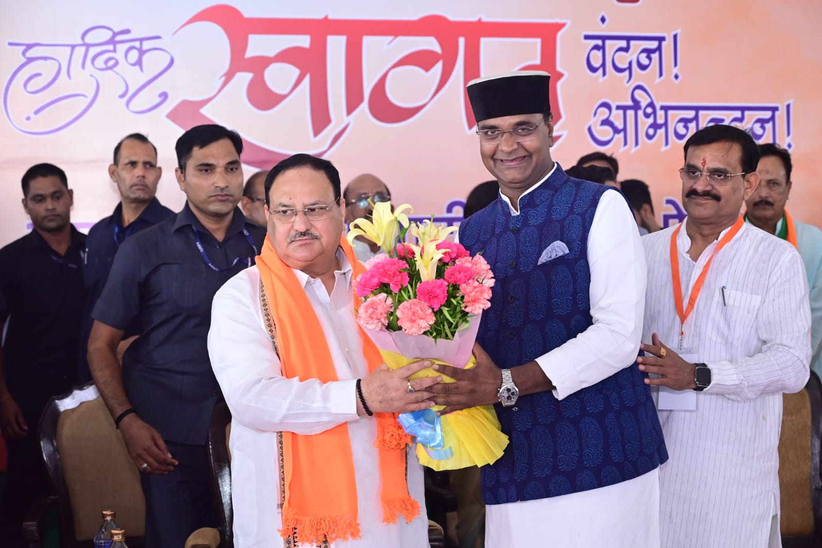 Vishwas Sarang welcome JP Nadda