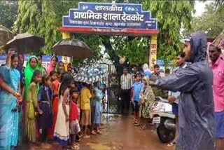 Locked  School Open in Devkot of balod