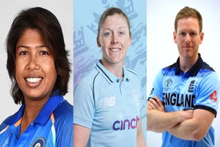 jhulan goswami, heather knight and eoin morgan