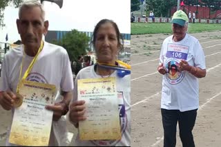 Etv Bharatharyana-charkhi-dadri-resident-106-year-old-ramabai-won-gold-medal-in-18th-national-athletics-championship-in-dehradun