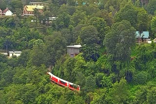 panoramic coaches Train trial On Kalka Shimla railway track