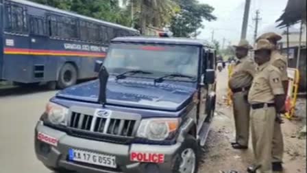 police tight security in Shivamogga