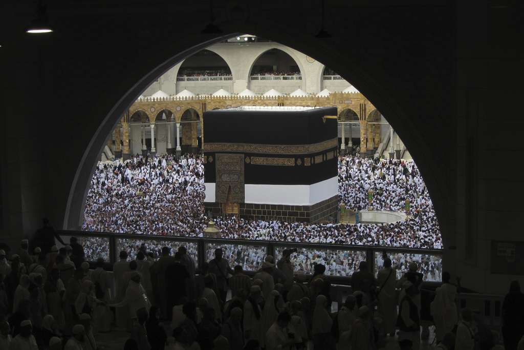 Muslim pilgrims circumambulate around the Kaaba, the cubic building at the Grand Mosque, during the annual hajj pilgrimage in Mecca, Saudi Arabia, Monday, June 26, 2023, before heading to Mina in preparation for the Hajj, the fifth pillar of Islam and one of the largest religious gatherings in the world. (AP Photo)