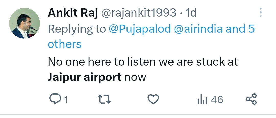 AIR INDIA PILOT DESERTS FLIGHT AT JAIPUR INTERNATIONAL AIRPORT