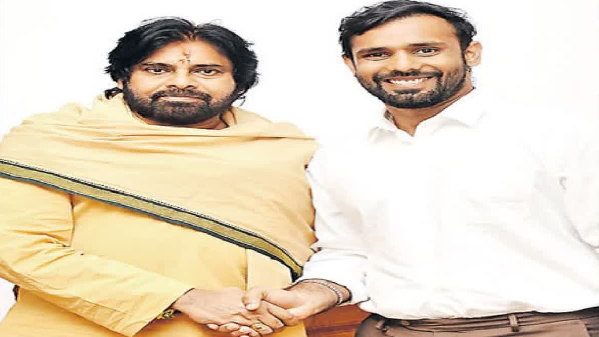 Cricketer Hanuma Vihari Met Pawan Kalyan and Nara lokesh