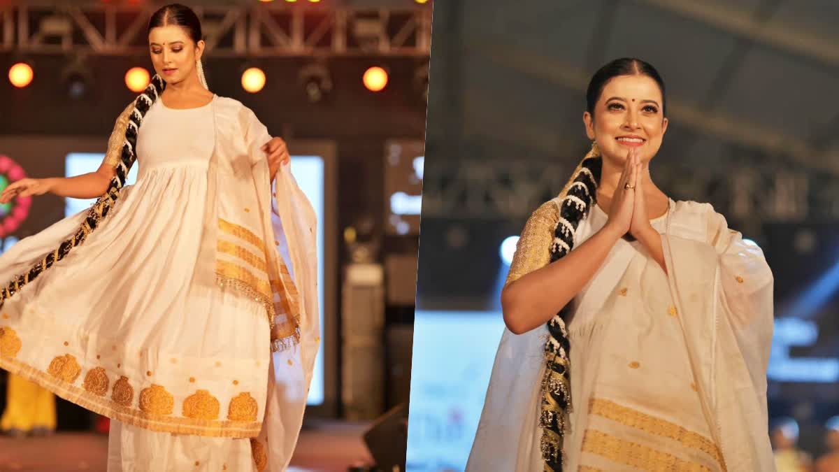 Assamese actress and singer Deeplina Deka shines in Silk Sharara at Rongali Festival 2024 in Guwahati