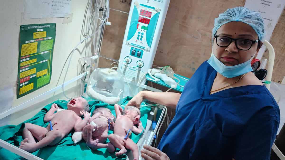 A woman gave birth to triplets in Tonk