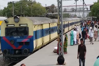 A train in Patna where a land dealer was shot dead on Wednesday