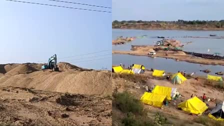 illegal sand mining in narmada river