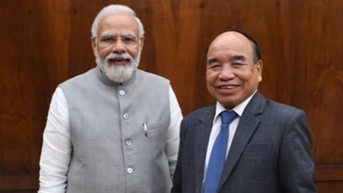 Mizoram CM Zoramthanga  with PM Modi