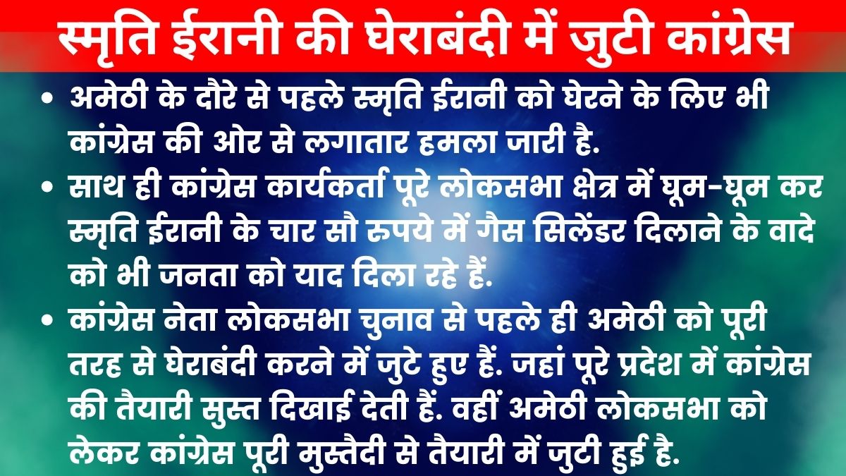 कांग्रेस ने अमेठी लोकसभा सीट पर शुरू की तैयारी.