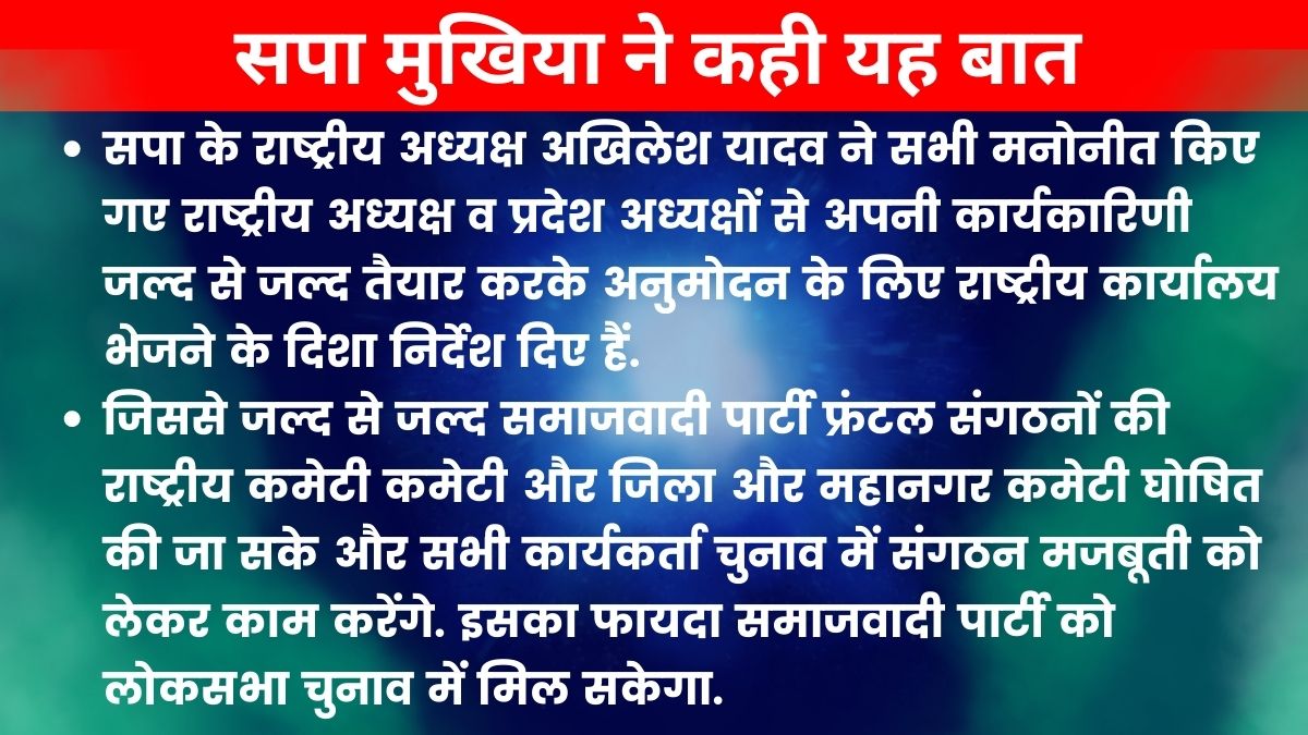 सपा के फ्रंटल संगठनों में नेताओं की नियुक्ति.