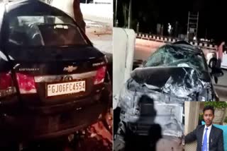 car-crashes-into-compound-wall-of-food-and-drugs-laboratory-in-vadodara-midnight-driver-died-another-injured