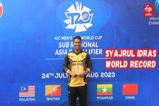 Malaysian fast bowler Syajrul Idras record in T20I