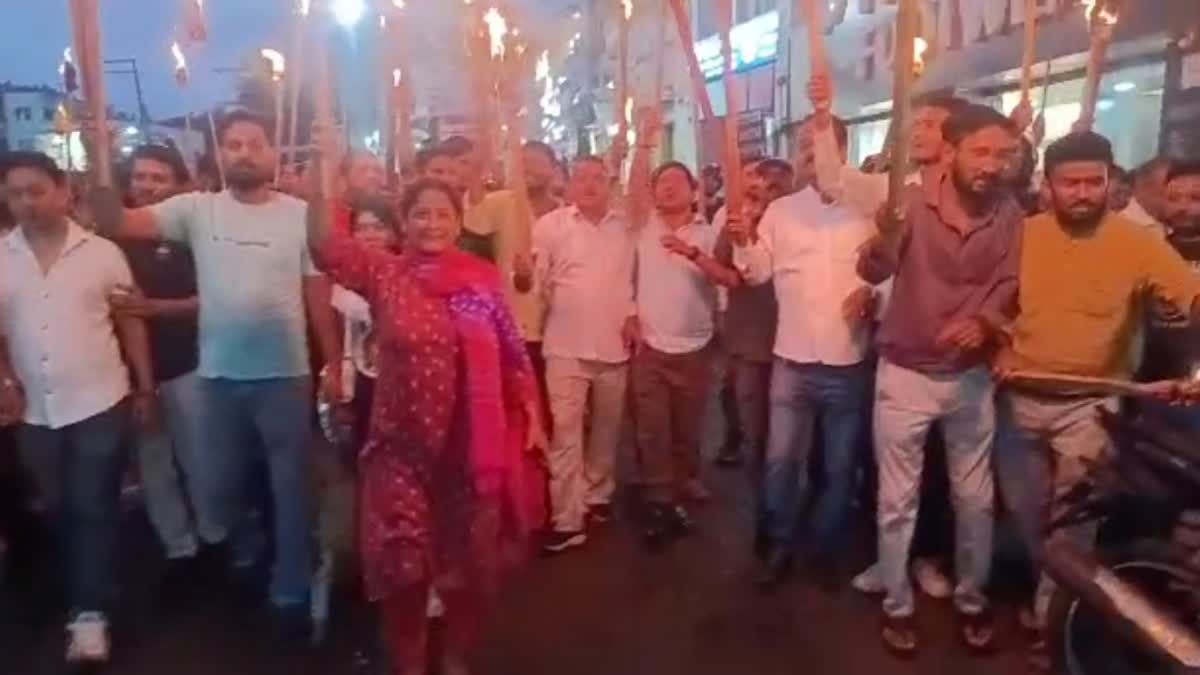 BJYM took out a torchlight procession in Almora