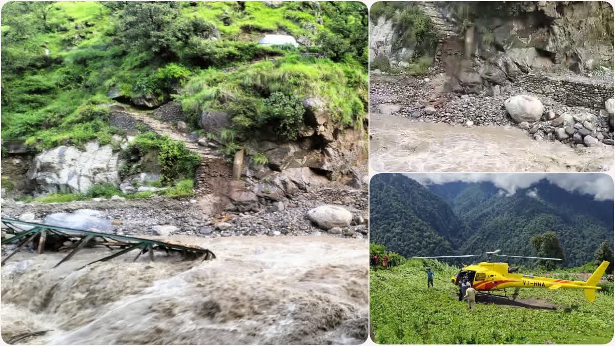 Temporary bridge on Morkhanda river washed away