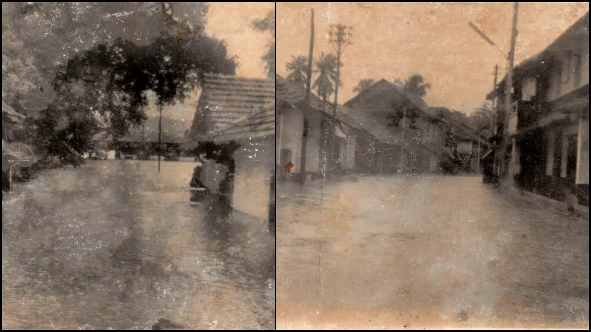 Black and white photos of the 1974 flood