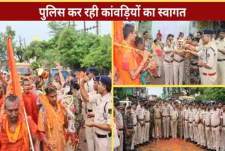 Police Welcoming Kanwariyas