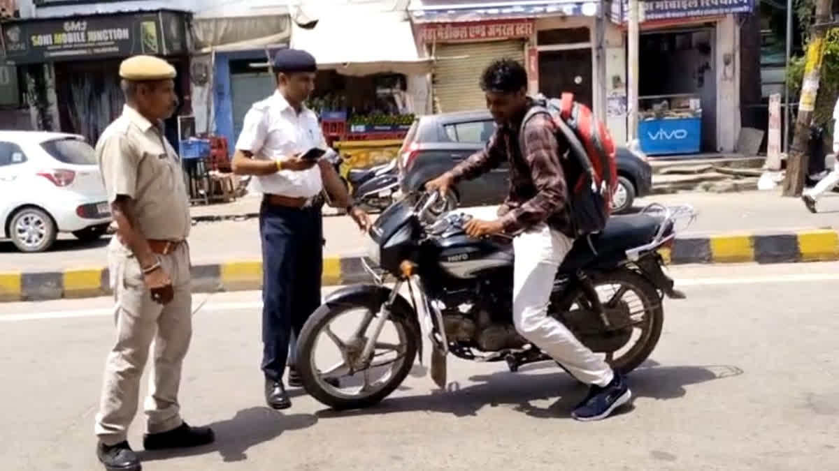 33040 rider violated traffic rules in Bharatpur