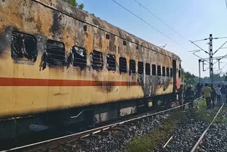 Fire reported in private party coach in Madurai yard at 5.15 hours of 26.8.23 by station official.  Immediately fire service informed and they arrived at 5.45. Fire put off at 7.15. No damange to any other coaches.