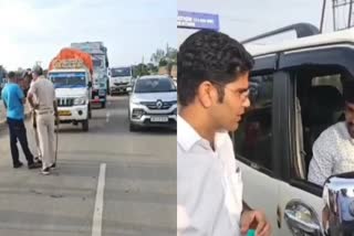 Police vehicle checking operation near Ranchi Patna Road NH 31 Chandwara in Koderma