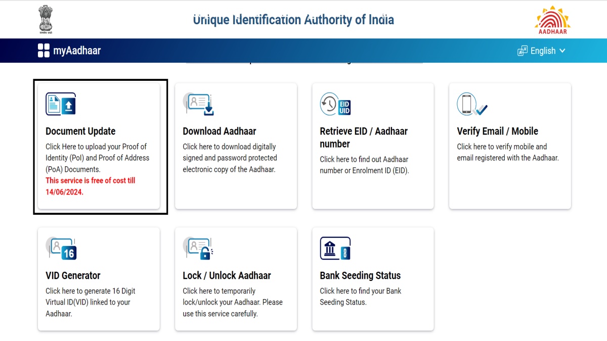 Update Aadhaar sitting at home