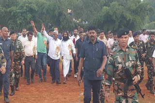 After revolting against JMM Champai Soren continuously touring Kolhan region